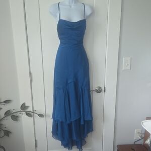Elegant Blue Asymmetrical‎ Dress